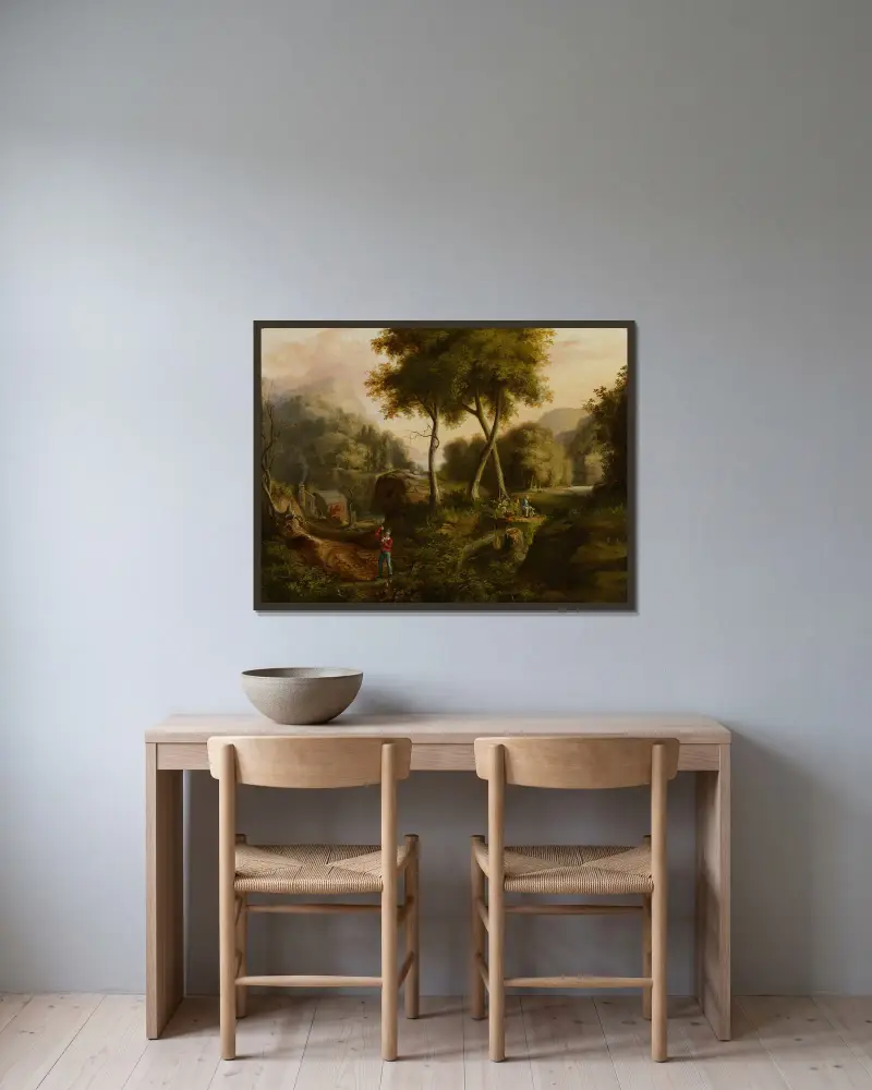 Landschaft von Thomas Cole gerahmt an einer Wand
