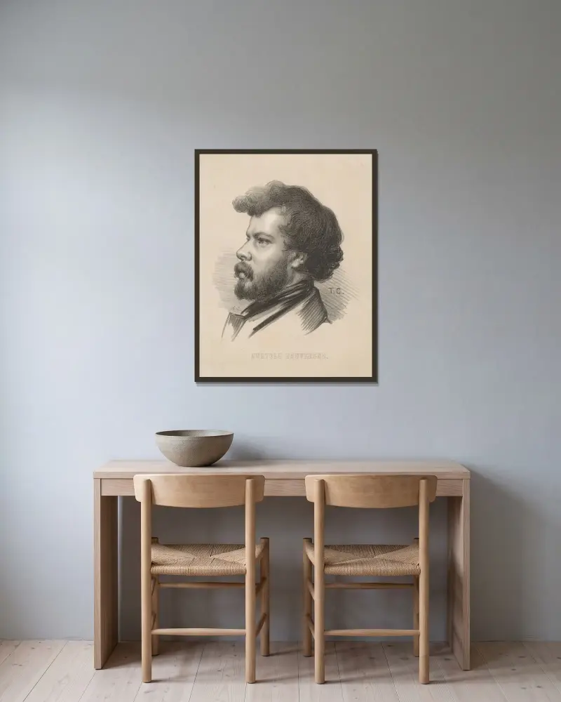 Anatole Dauvergne av Thomas Couture inramad på en vägg