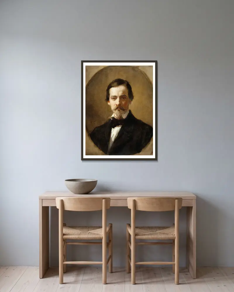 Emile César Victor Perrin von Thomas Couture gerahmt an einer Wand