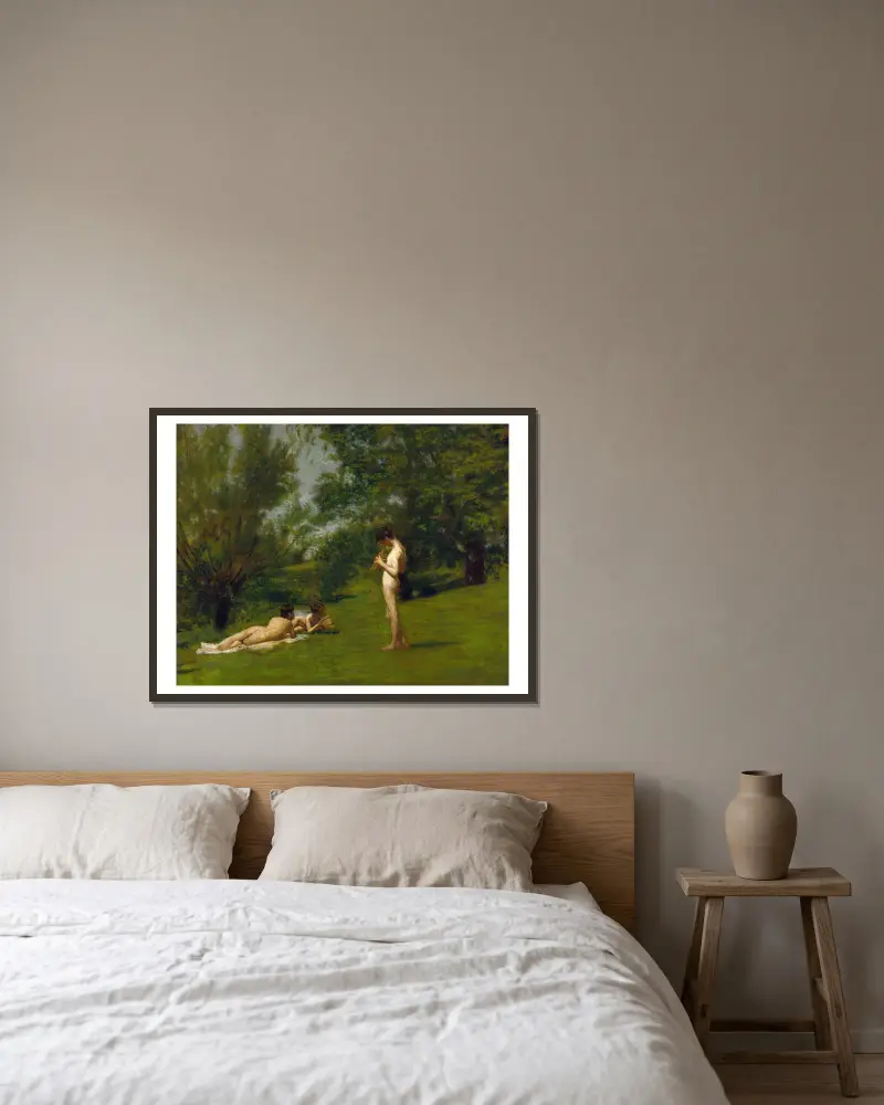 Arcadia von Thomas Eakins gerahmt an einer Wand