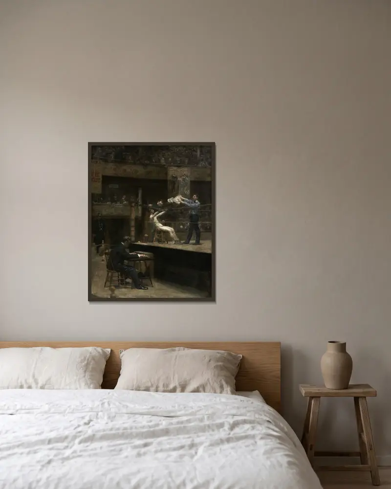 Mellan ronderna av Thomas Eakins inramad på en vägg