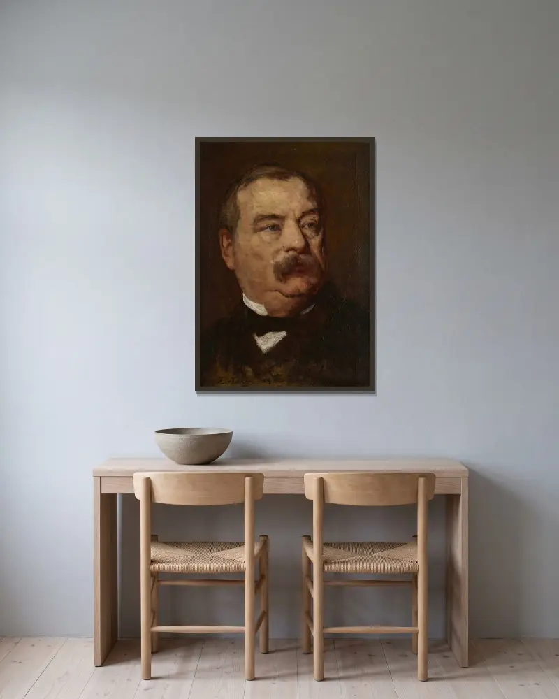 Grover Cleveland von Thomas Eakins gerahmt an einer Wand