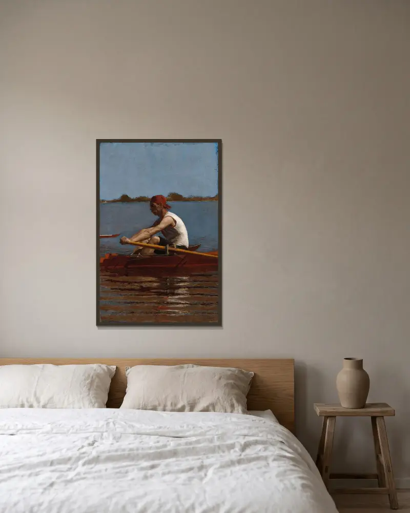 John Biglin im Einerruderboot von Thomas Eakins gerahmt an einer Wand