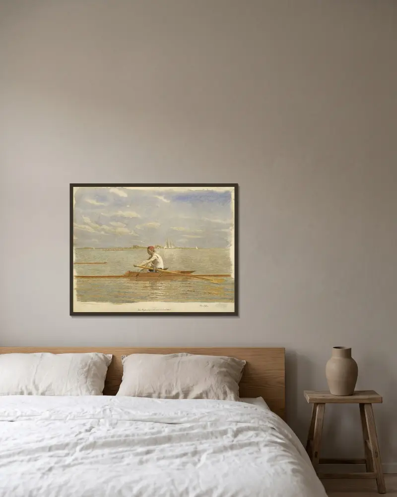 John Biglin im Einer von Thomas Eakins gerahmt an einer Wand