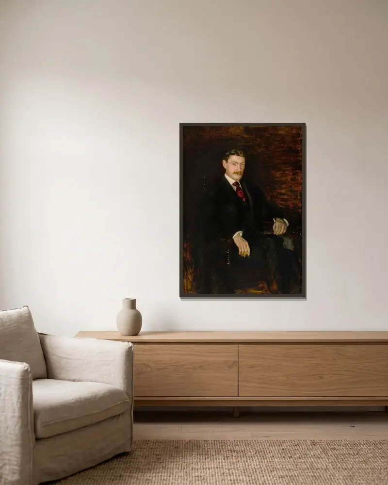 Porträt von Dr. Joseph Leidy, II von Thomas Eakins gerahmt an einer Wand
