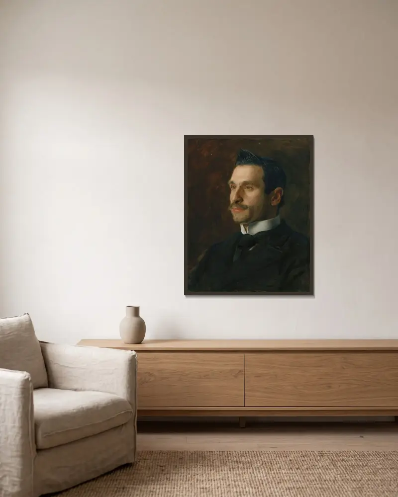 Porträtt av Francesco Romano av Thomas Eakins inramad på en vägg