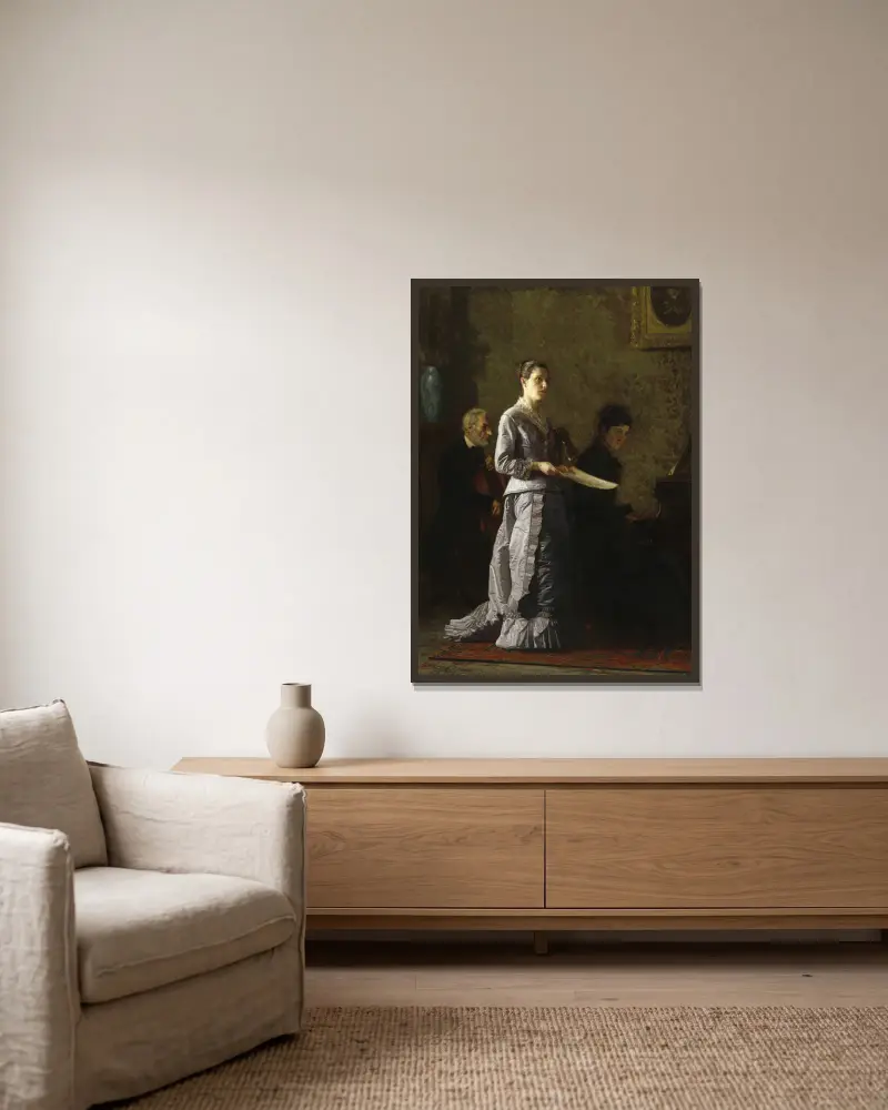 Zpívající žena s tklivou písní, Thomas Eakins v rámu na stěně