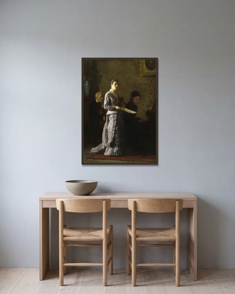 Zpívající žena s tklivou písní, Thomas Eakins v rámu na stěně