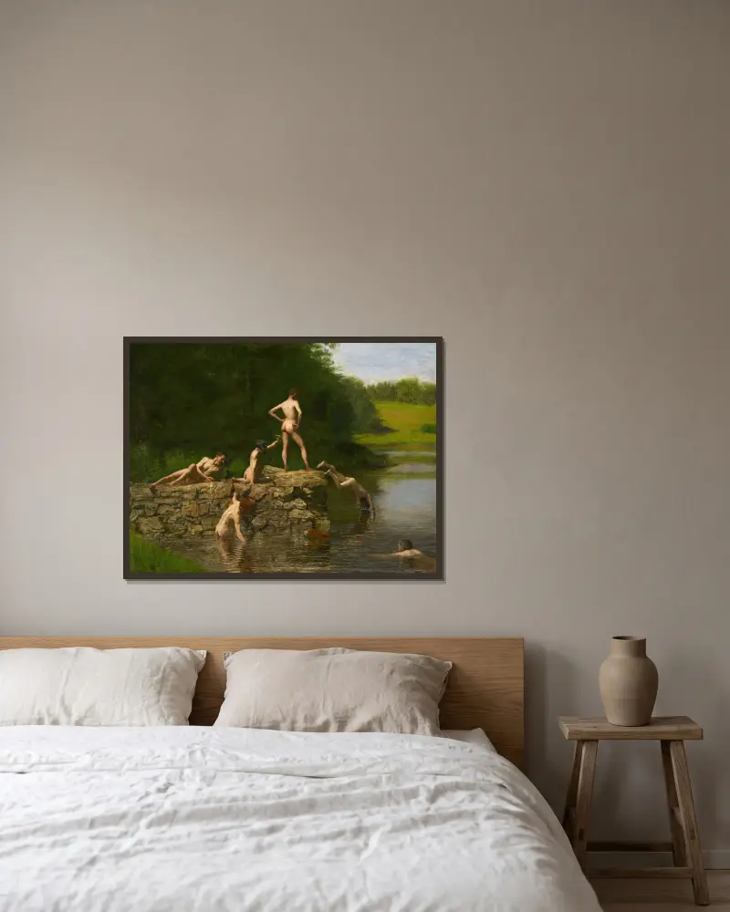 Schwimmen von Thomas Eakins gerahmt an einer Wand