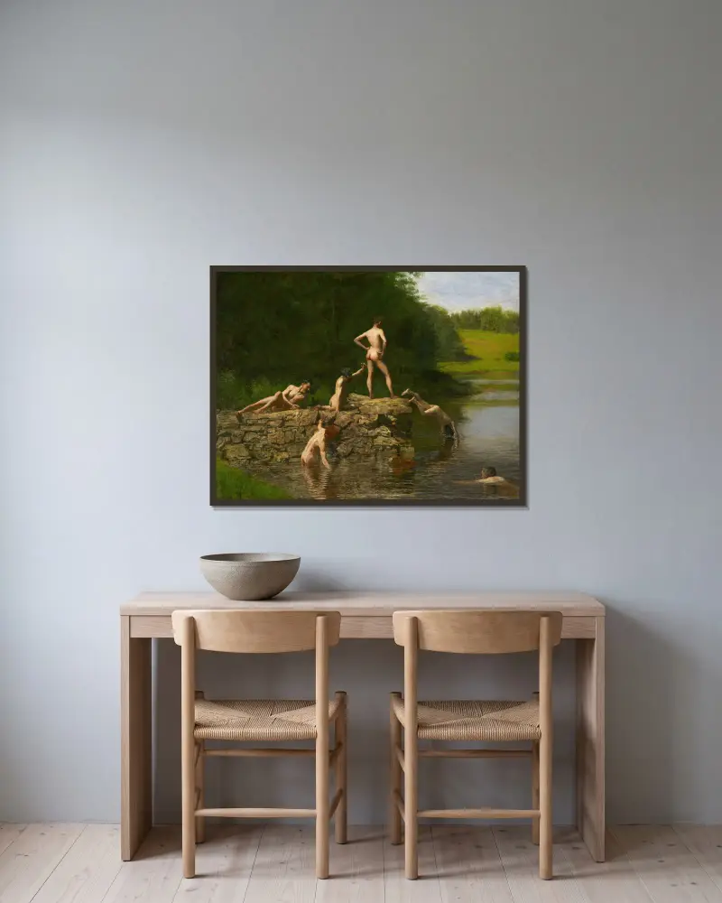 Schwimmen von Thomas Eakins gerahmt an einer Wand