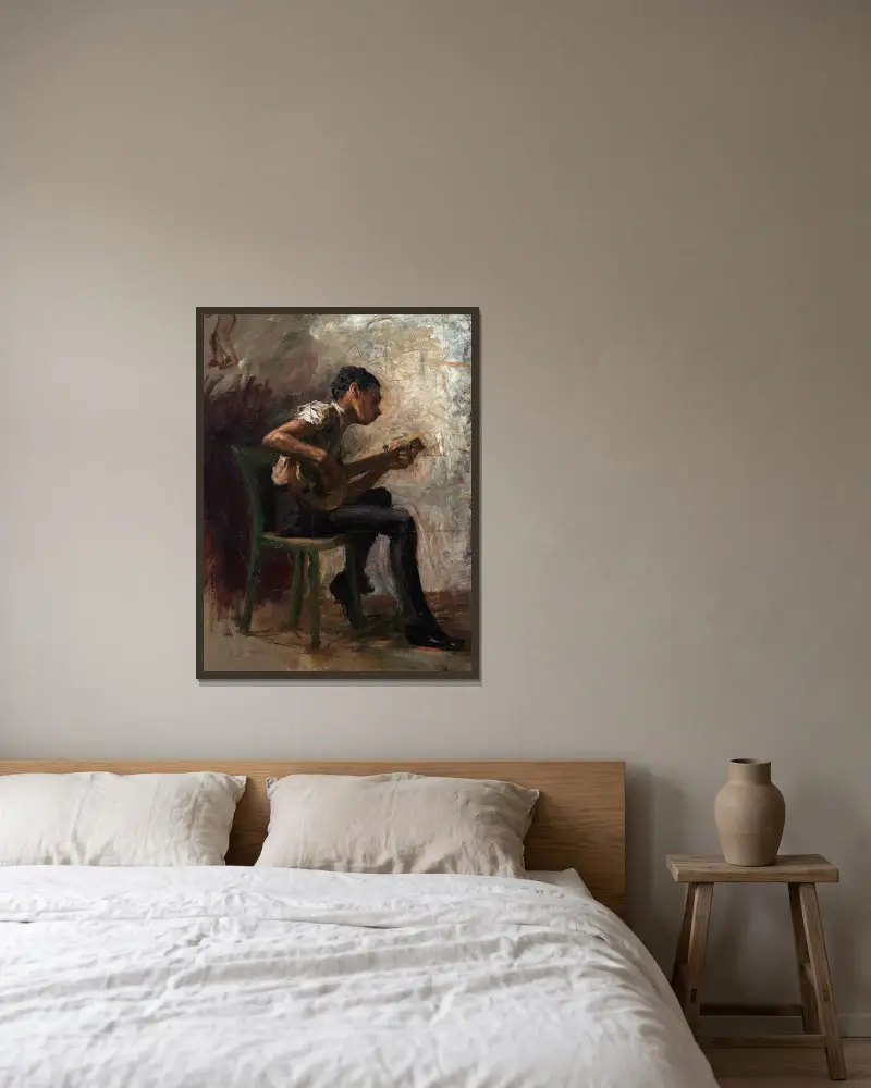 Hráč na banjo, Thomas Eakins v rámu na stěně