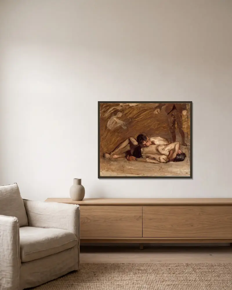 Ringende von Thomas Eakins gerahmt an einer Wand