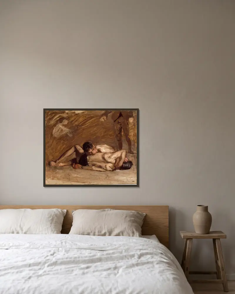 Ringende von Thomas Eakins gerahmt an einer Wand