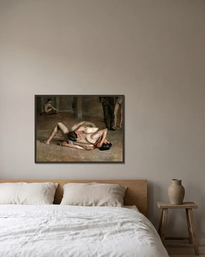 Zápasníci, Thomas Eakins v rámu na stěně