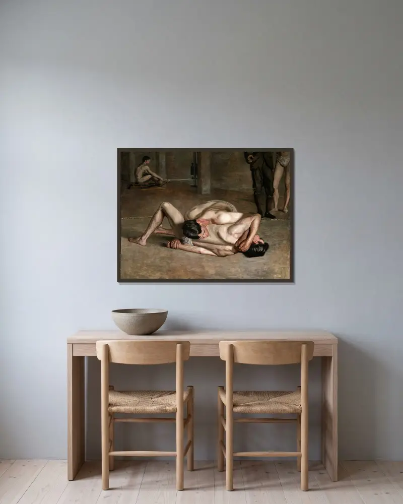 Zápasníci, Thomas Eakins v rámu na stěně