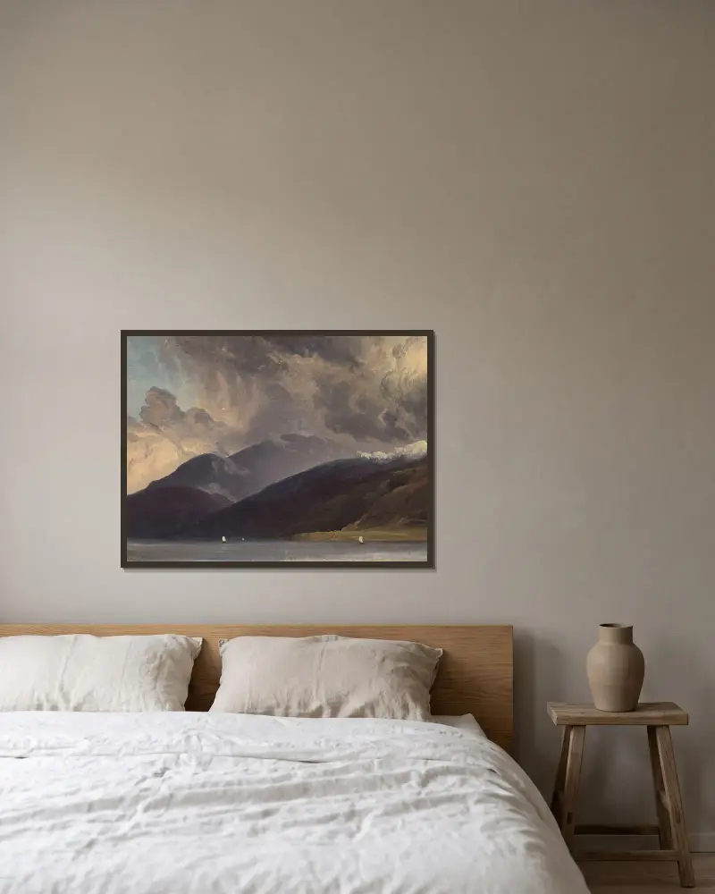 Von Balestrand am Sognefjord von Thomas Fearnley gerahmt an einer Wand
