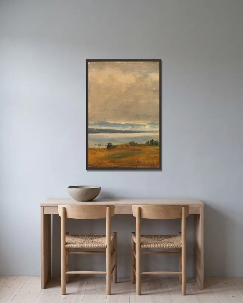 Krajinářská studie, Thomas Fearnley v rámu na stěně