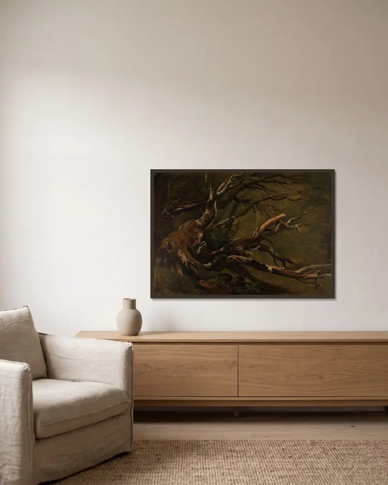 Study of decaying Tree av Thomas Fearnley inramad på en vägg