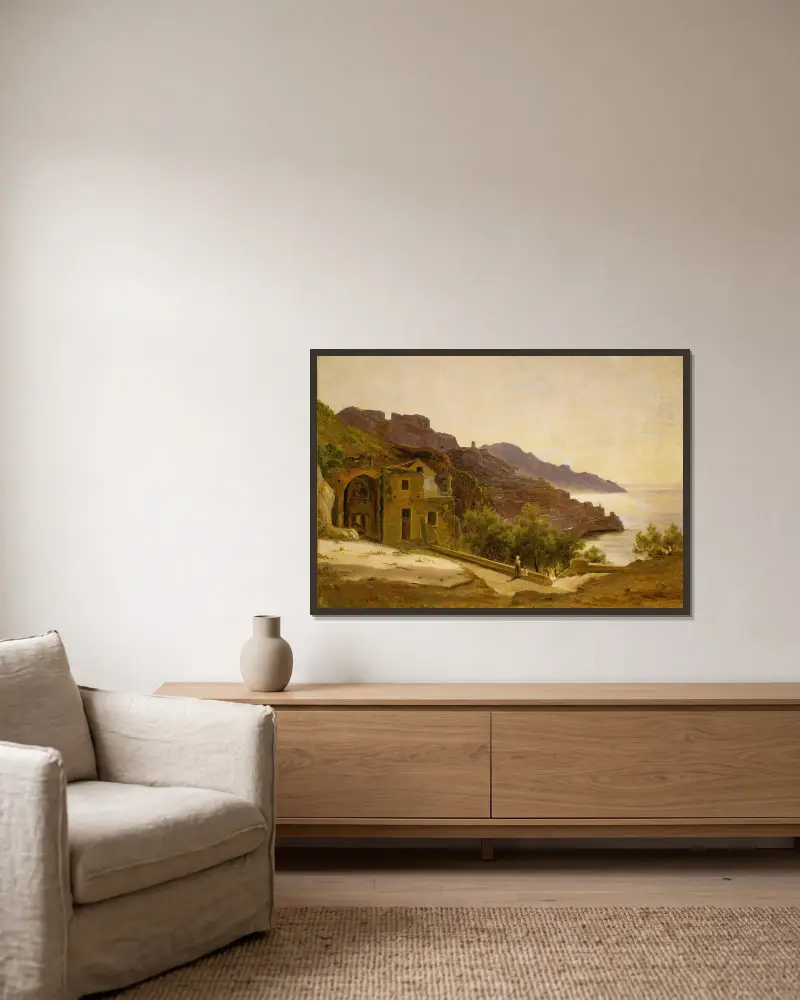 Terrace near Amalfi av Thomas Fearnley inramad på en vägg