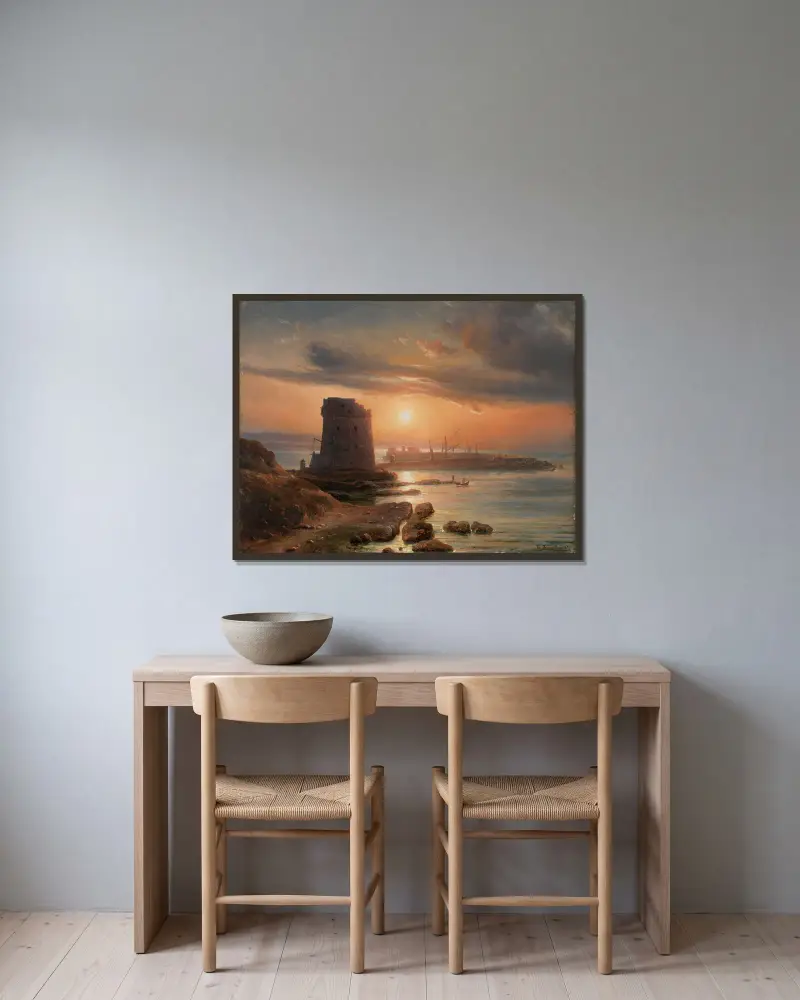 Port w Agrigento, Thomas Fearnley w ramie na ścianie