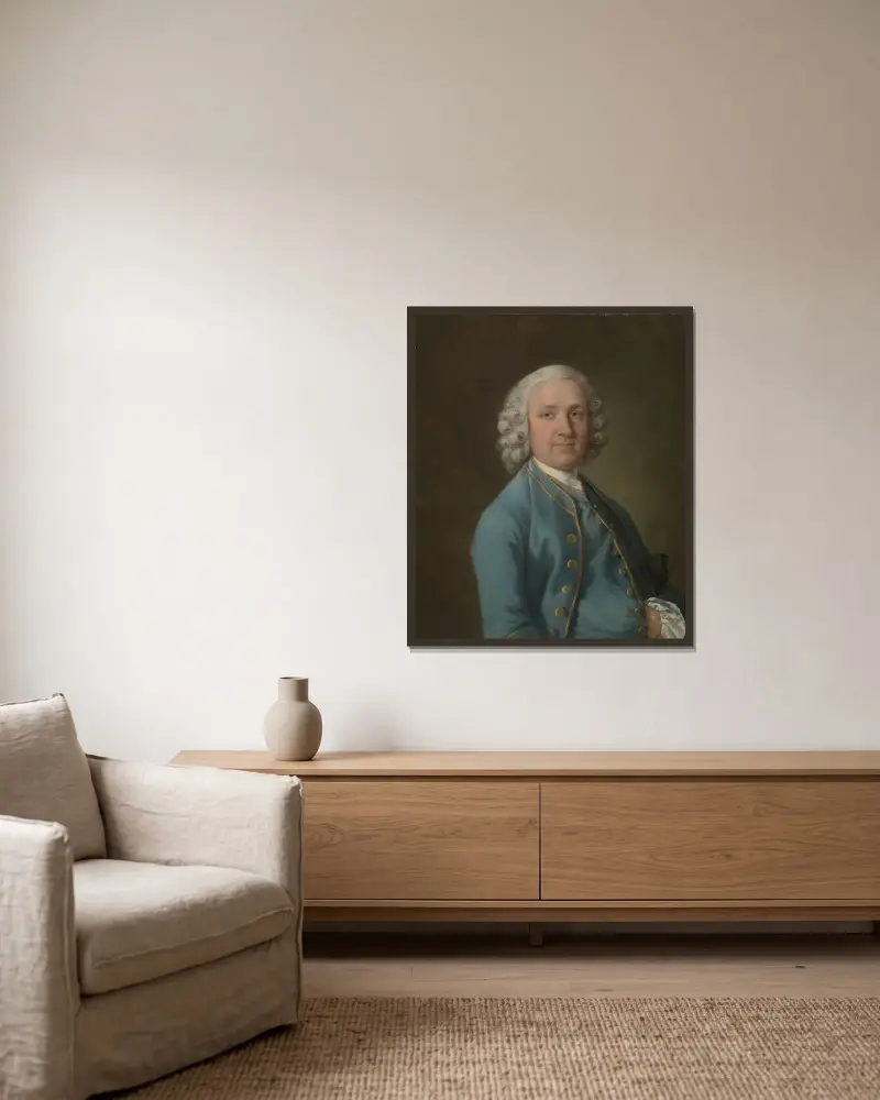 A Man Called Mr. Wood, the Dancing Master av Thomas Gainsborough inramad på en vägg