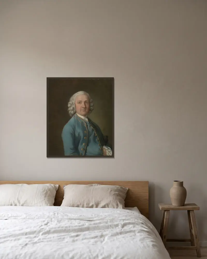 A Man Called Mr. Wood, the Dancing Master av Thomas Gainsborough inramad på en vägg