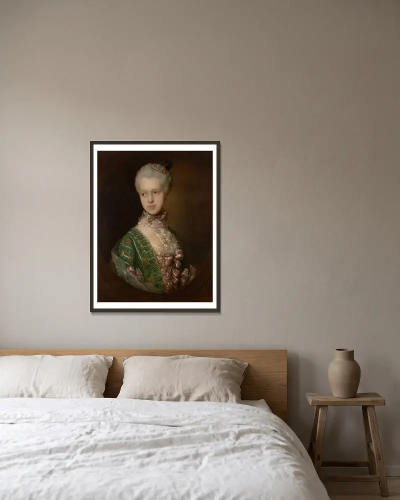 Elizabeth Wrottesley, später Herzogin von Grafton von Thomas Gainsborough gerahmt an einer Wand