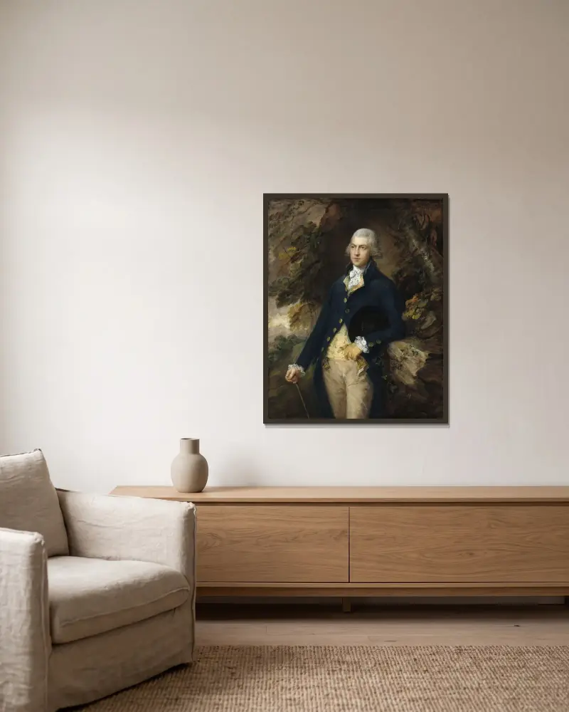 Francis Basset, lord de Dunstanville av Thomas Gainsborough inramad på en vägg