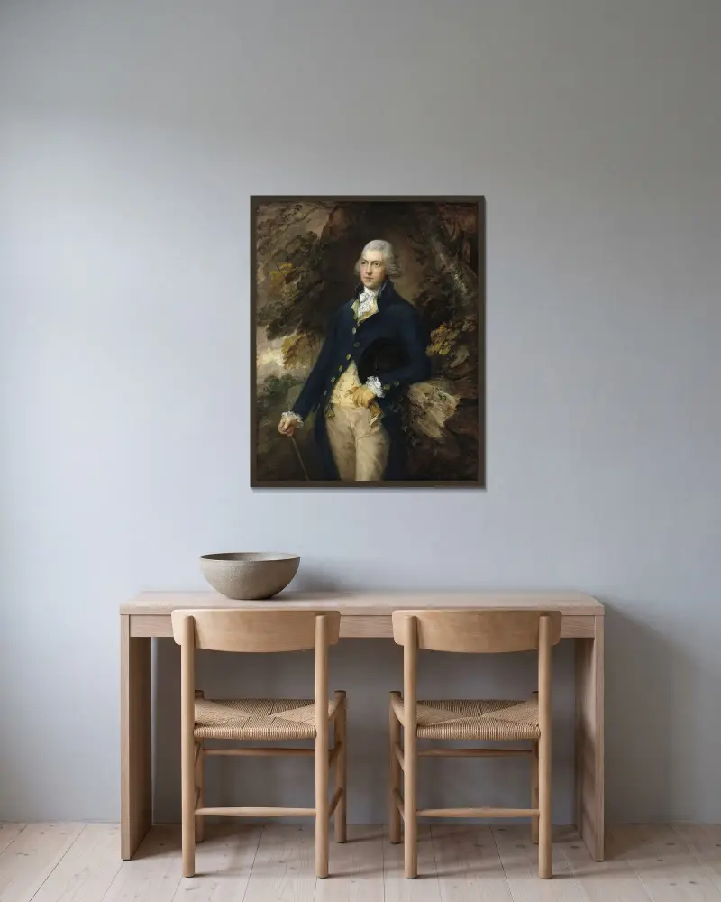 Francis Basset, lord de Dunstanville av Thomas Gainsborough inramad på en vägg