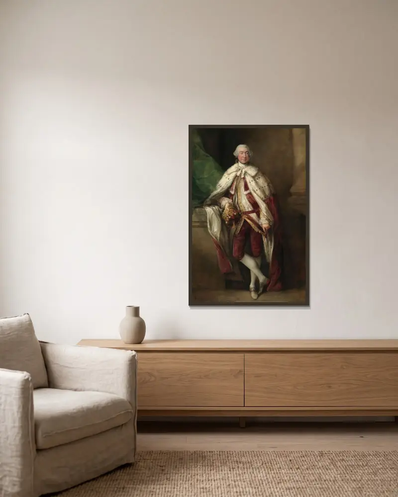 James, 8. Earl of Abercorn av Thomas Gainsborough inramad på en vägg