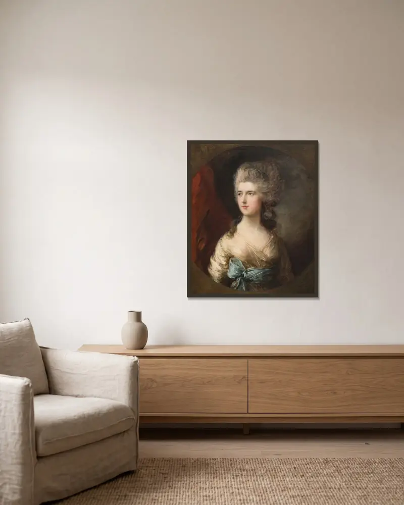 Lady Anna Horatia Waldegrave av Thomas Gainsborough inramad på en vägg