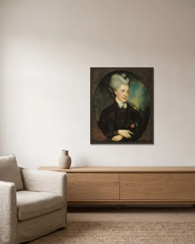 Lady Georgiana Poyntz, Countess Spencer av Thomas Gainsborough inramad på en vägg