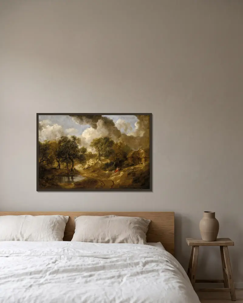 Pejzaż w Suffolk, Thomas Gainsborough w ramie na ścianie