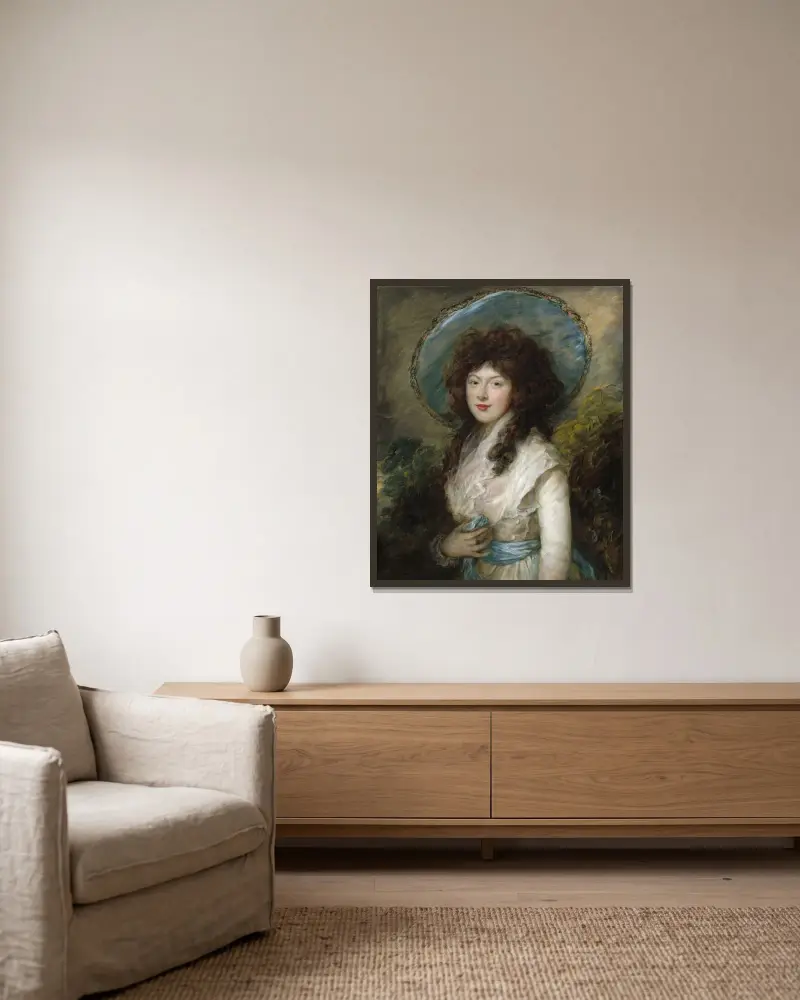 Miss Catherine Tatton av Thomas Gainsborough inramad på en vägg