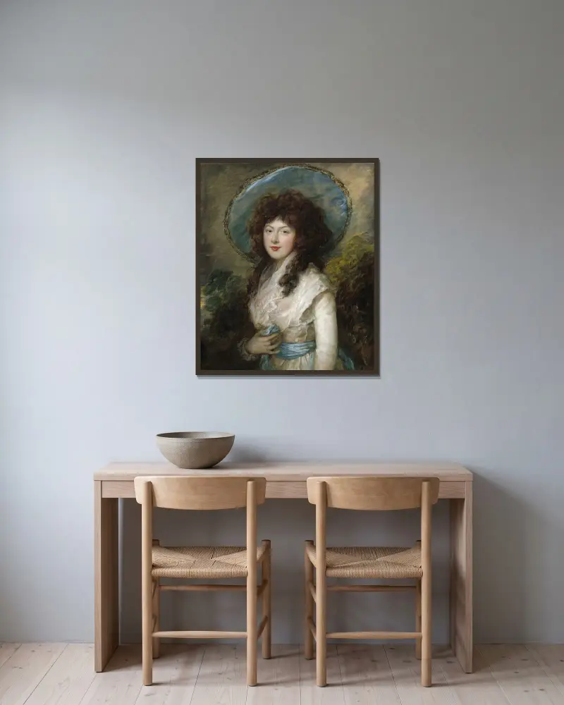 Miss Catherine Tatton av Thomas Gainsborough inramad på en vägg