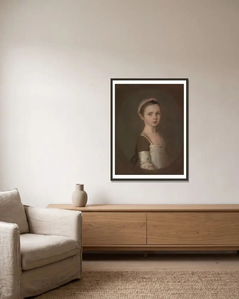 Miss Susanna Gardiner av Thomas Gainsborough inramad på en vägg