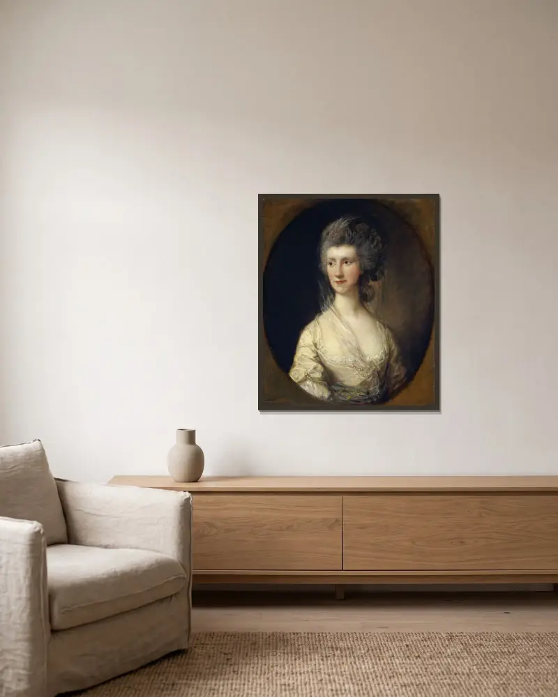 Mrs. John Taylor von Thomas Gainsborough gerahmt an einer Wand
