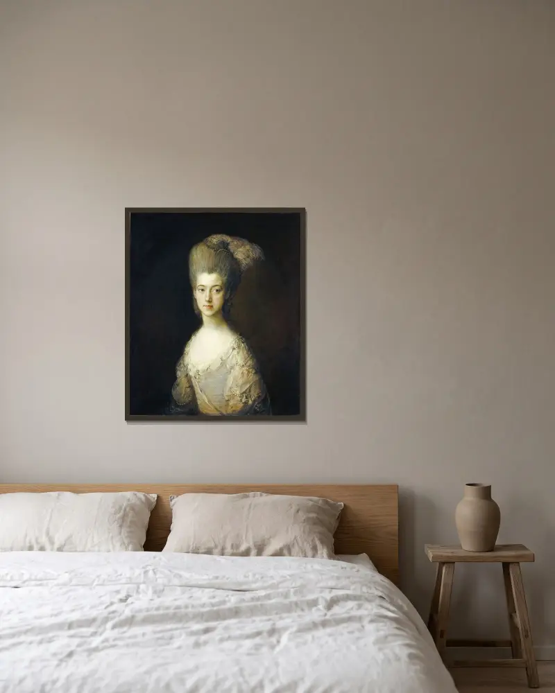 Mrs. Paul Cobb Methuen av Thomas Gainsborough inramad på en vägg