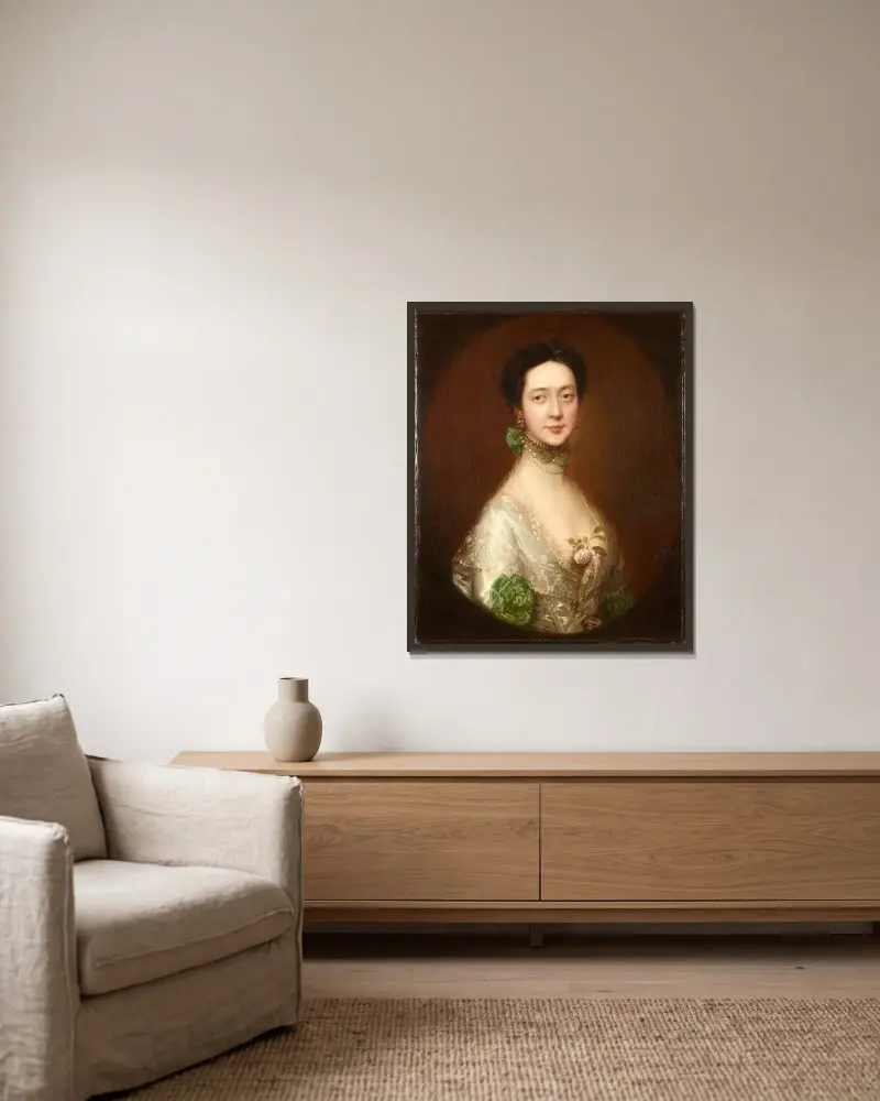 Mrs. William Monck von Thomas Gainsborough gerahmt an einer Wand