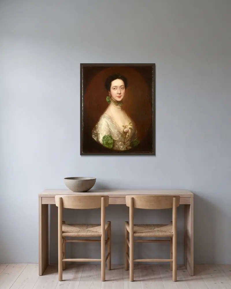 Mrs. William Monck von Thomas Gainsborough gerahmt an einer Wand