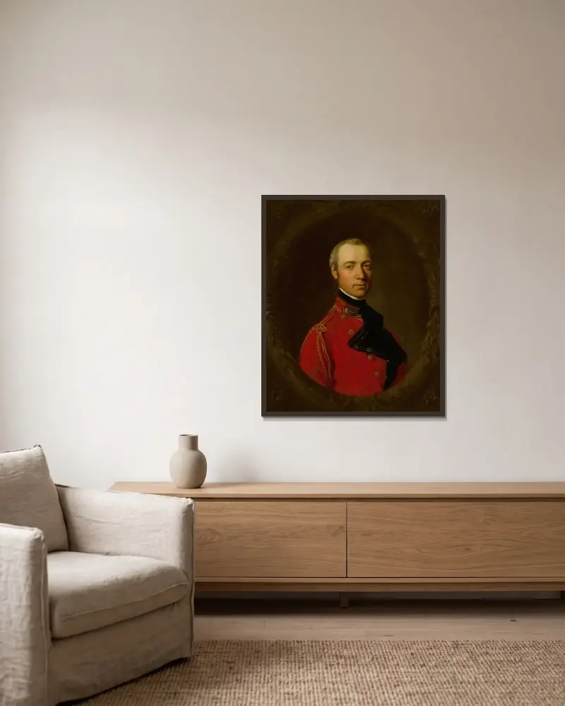 Portrait of Colonel The Hon. Charles Hamilton av Thomas Gainsborough inramad på en vägg