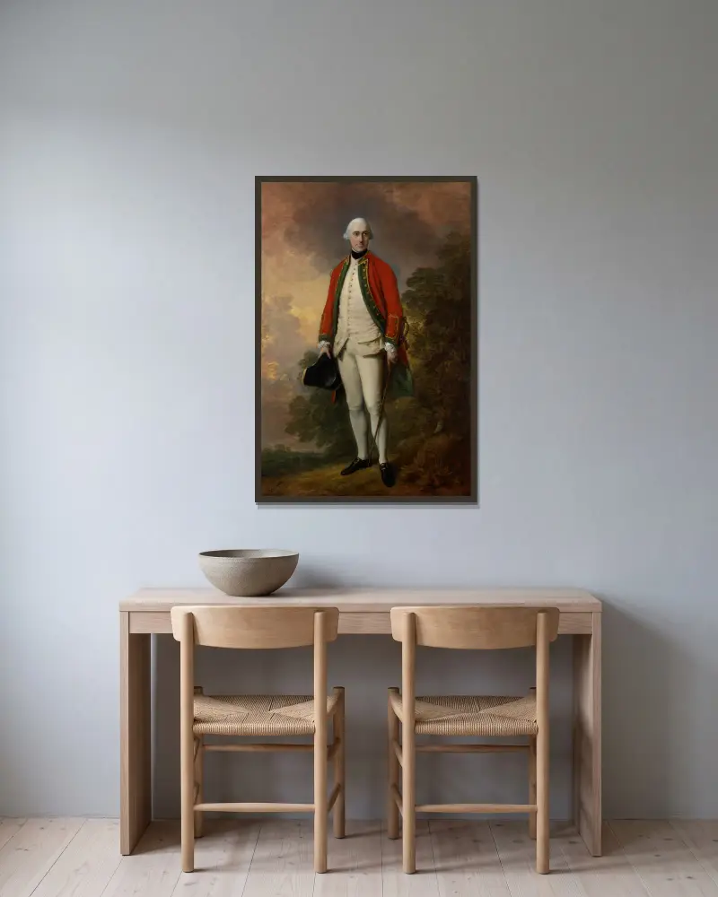 Portrait of George Pitt, First Baron Rivers av Thomas Gainsborough inramad på en vägg
