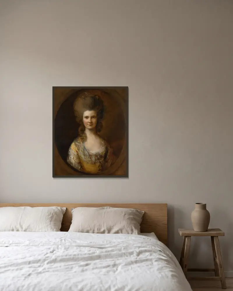 Portrait of Isabella Kinloch, née Mylne (1753-1827) av Thomas Gainsborough inramad på en vägg