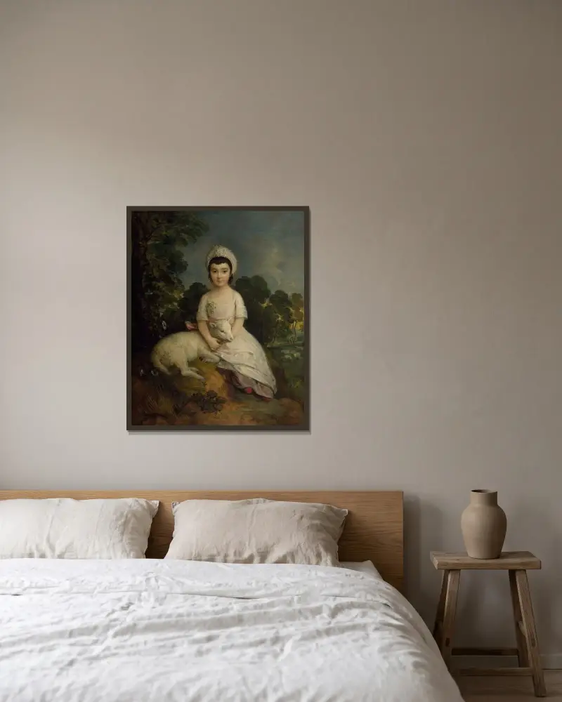 Porträt der Isabelle Bell Franks von Thomas Gainsborough gerahmt an einer Wand