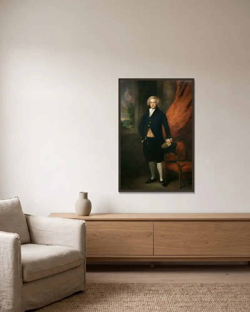 Portrét Johna Langstona, esquira ze Sarsdenu, Thomas Gainsborough v rámu na stěně
