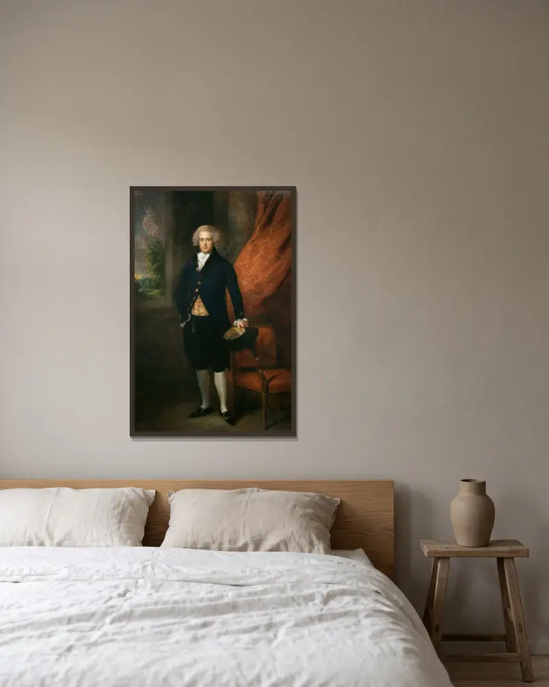 Portrét Johna Langstona, esquira ze Sarsdenu, Thomas Gainsborough v rámu na stěně