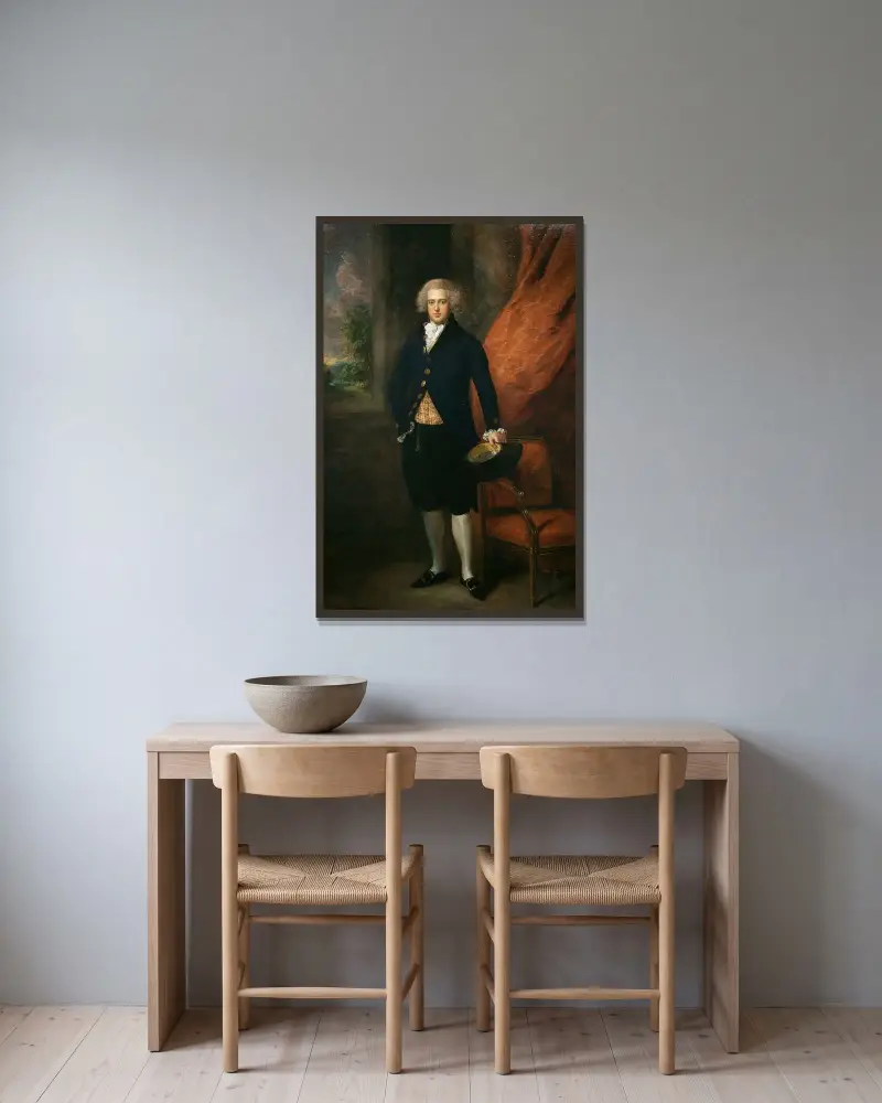 Portrét Johna Langstona, esquira ze Sarsdenu, Thomas Gainsborough v rámu na stěně