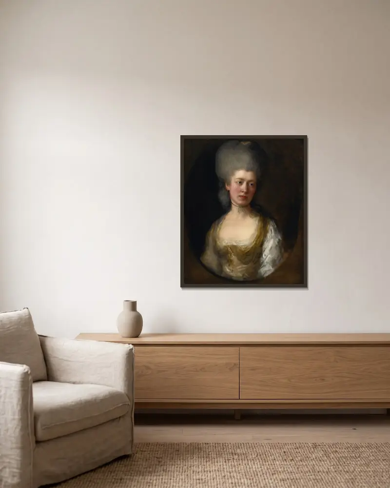 Portrait Of Lady Catherine Ponsonby, Duchess Of St. Albans av Thomas Gainsborough inramad på en vägg