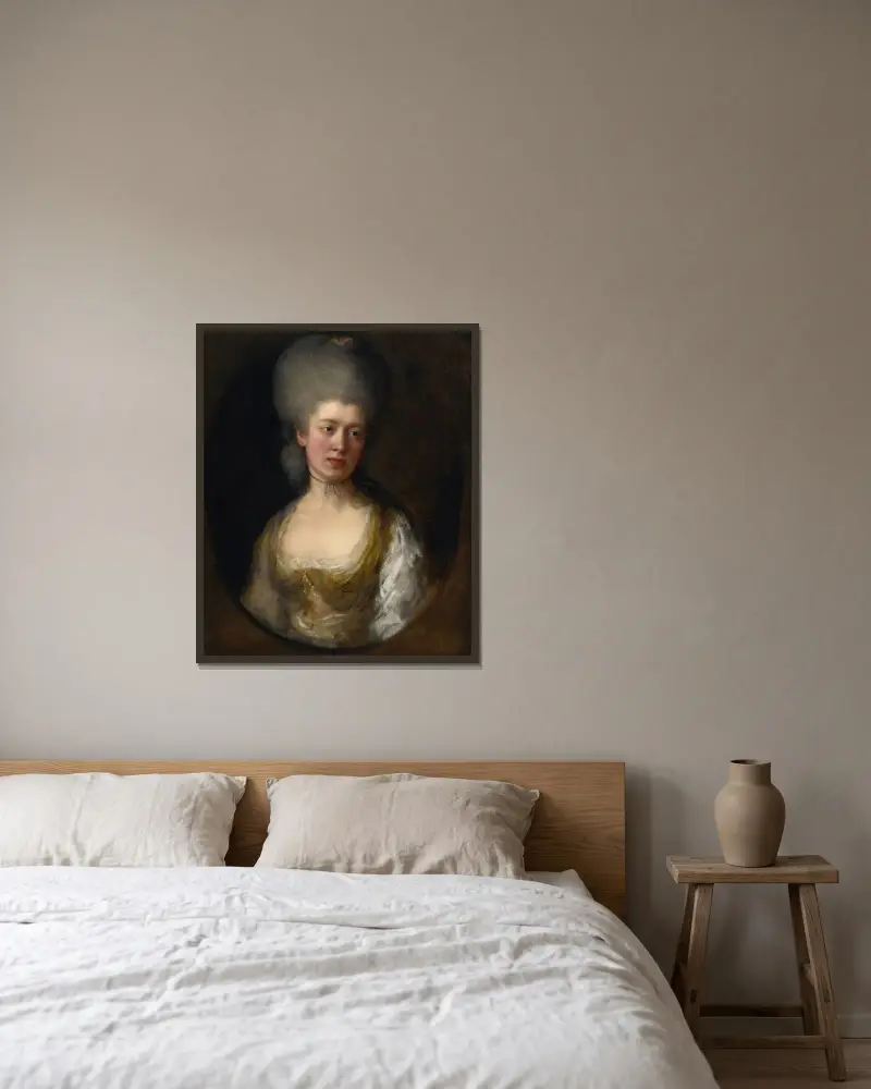 Portrait Of Lady Catherine Ponsonby, Duchess Of St. Albans av Thomas Gainsborough inramad på en vägg