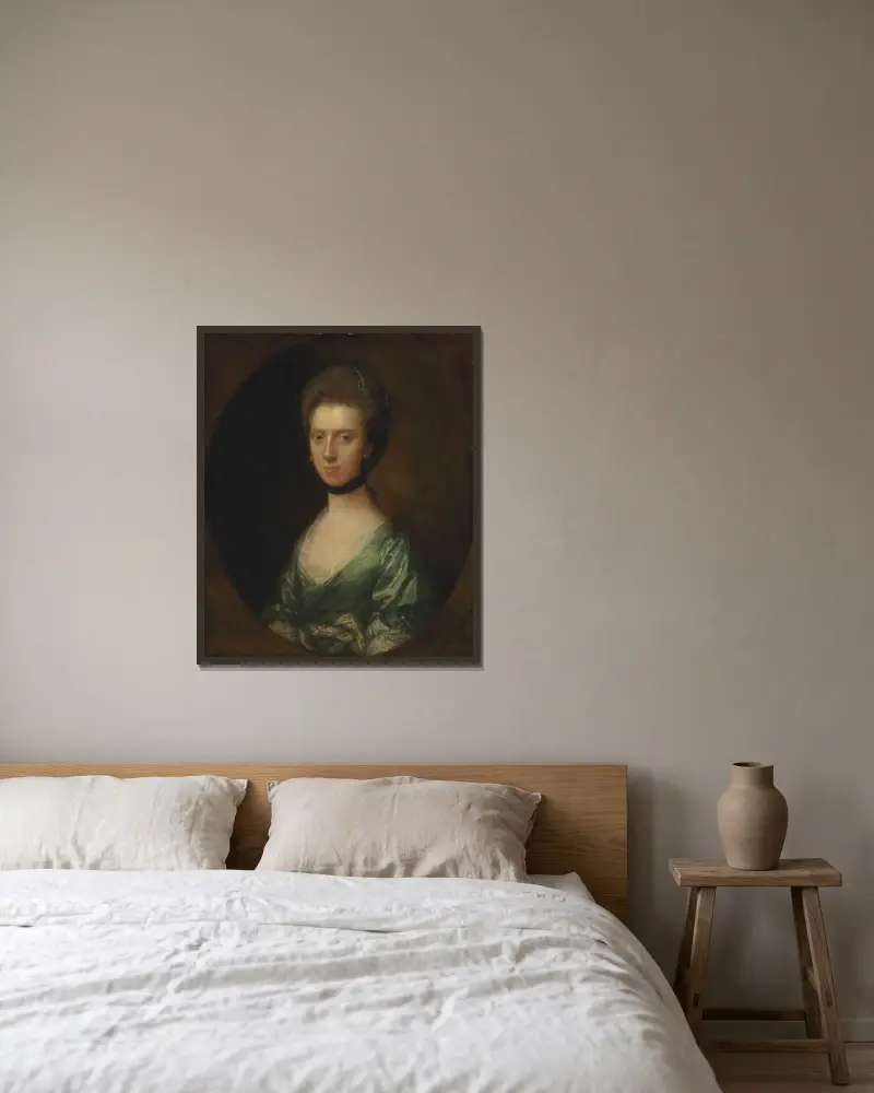 Portrait Of Mrs. Isaac Elton av Thomas Gainsborough inramad på en vägg